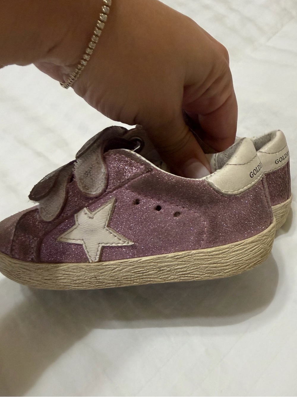 Golden Goose Kids Glitter Pinkish Star Sneakers